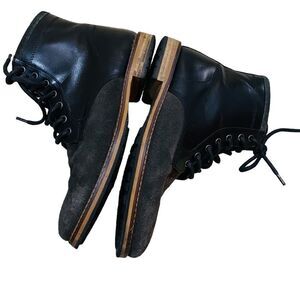 Men’s Crevo Horchata lace up black leather/gray suede boots side zip size 9